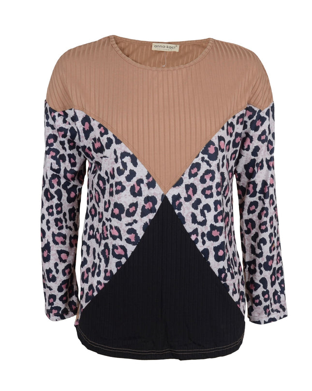 Color Block Ribbed Knit Sweater Dash-4u