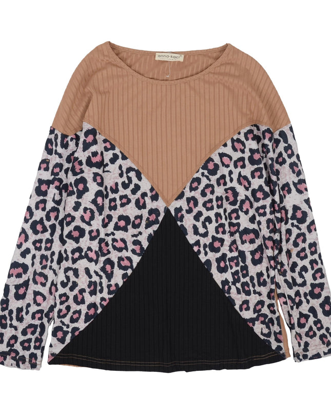 Color Block Ribbed Knit Sweater Dash-4u