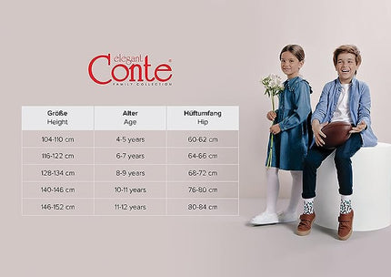 Conte Mila 25 Den - Classic Tights for Girls - 4yr. 6yr. 8yr. 10yr. 12yr. (24S-177SP) Dash-4u