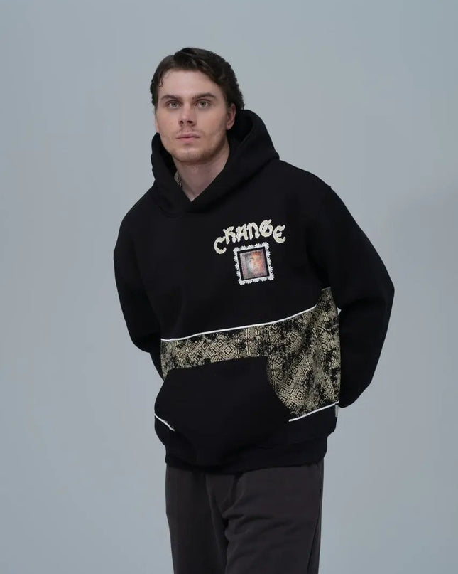 "Change" Panelled Hoodie Dash-4u