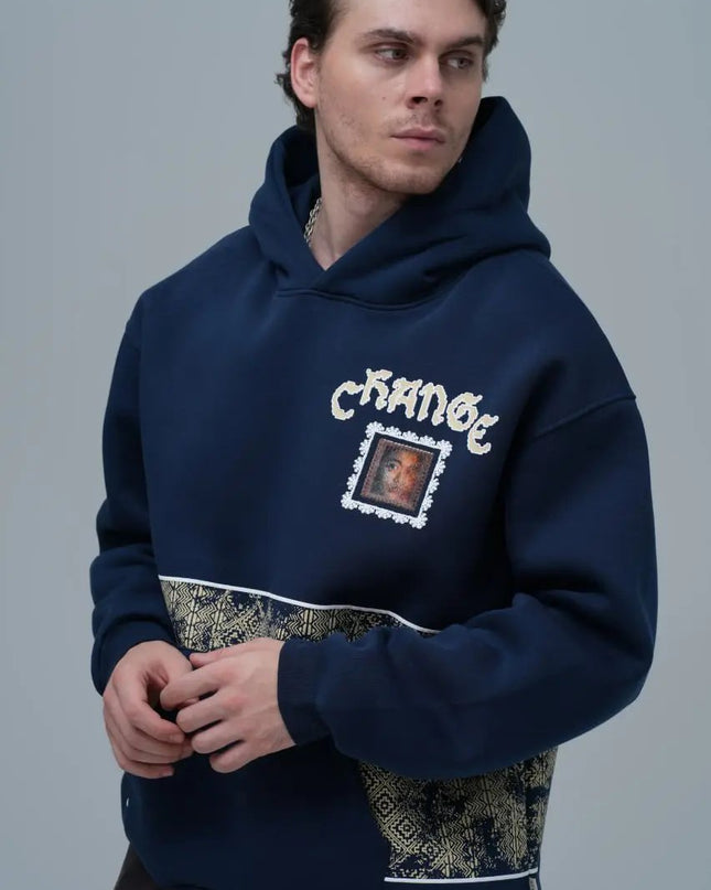 "Change" Panelled Hoodie Dash-4u