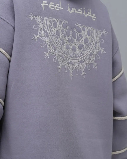 "Feel Inside" Embroidered Hoodie Dash-4u