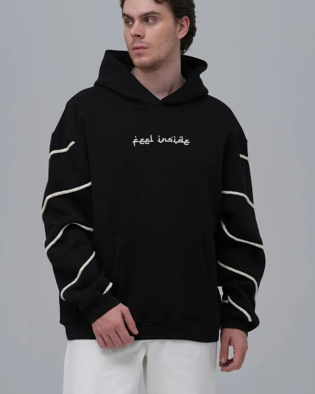 "Feel Inside" Embroidered Hoodie Dash-4u