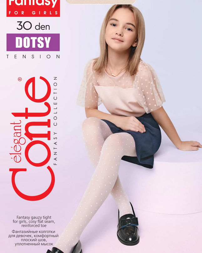 Conte Dotsy 30 Den - Fantasy Tights For Girls With a Polka Dots - 4yr. 6yr. 8yr. 10yr. 12yr. (22С-143СП) Dash-4u