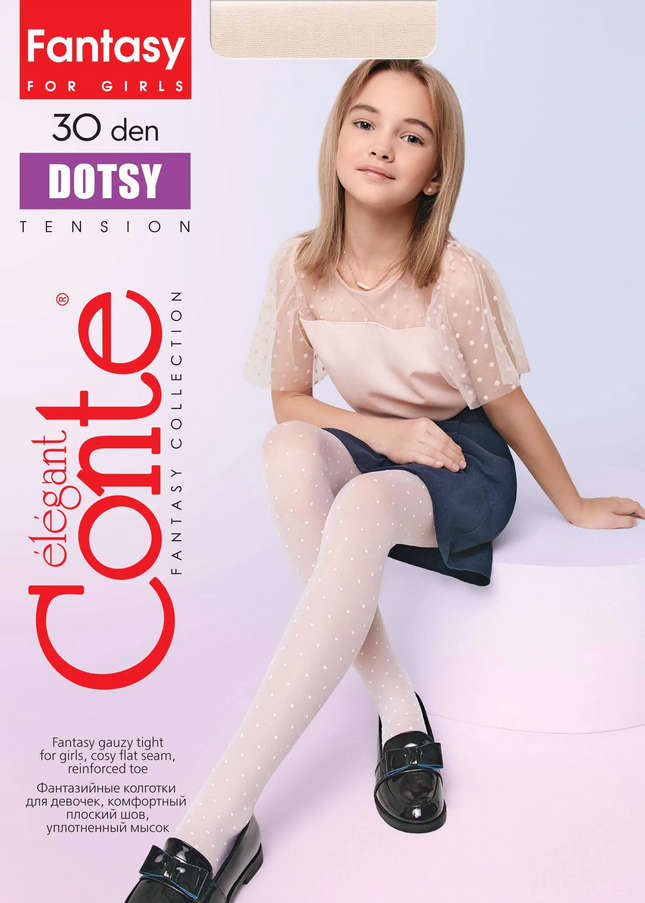 Conte Dotsy 30 Den - Fantasy Tights For Girls With a Polka Dots - 4yr. 6yr. 8yr. 10yr. 12yr. (22С-143СП) Dash-4u