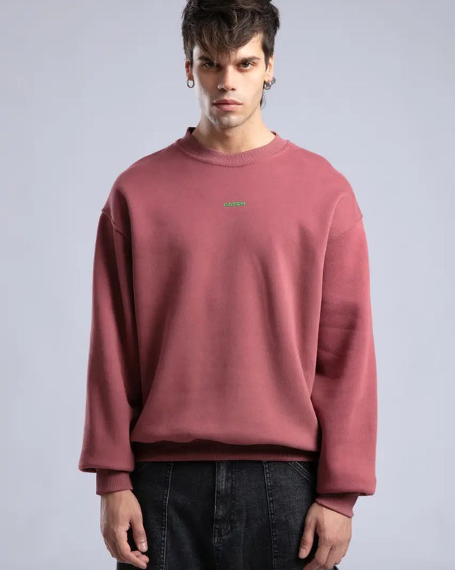 Minimalist Oversized Crewneck Sweatshirt - CATCH Logo Pullover Withinblack