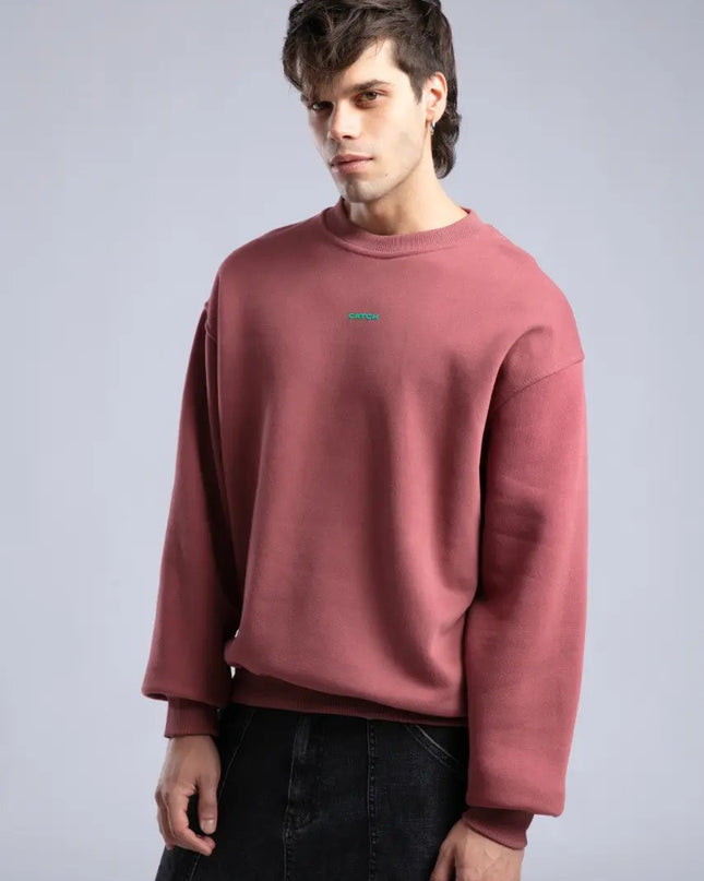 Minimalist Oversized Crewneck Sweatshirt - CATCH Logo Pullover Withinblack