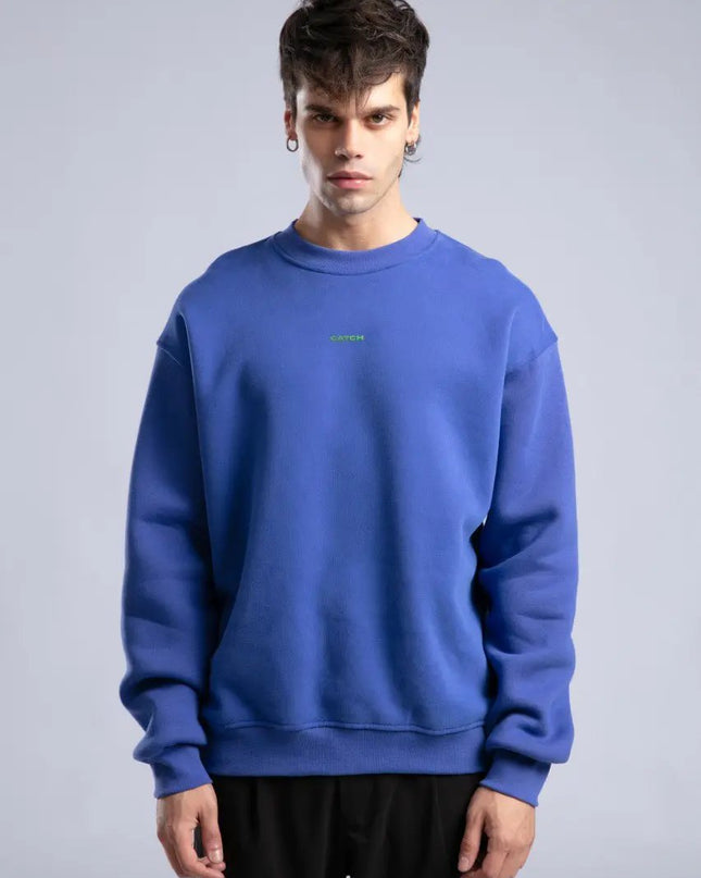 Minimalist Oversized Crewneck Sweatshirt - CATCH Logo Pullover Withinblack