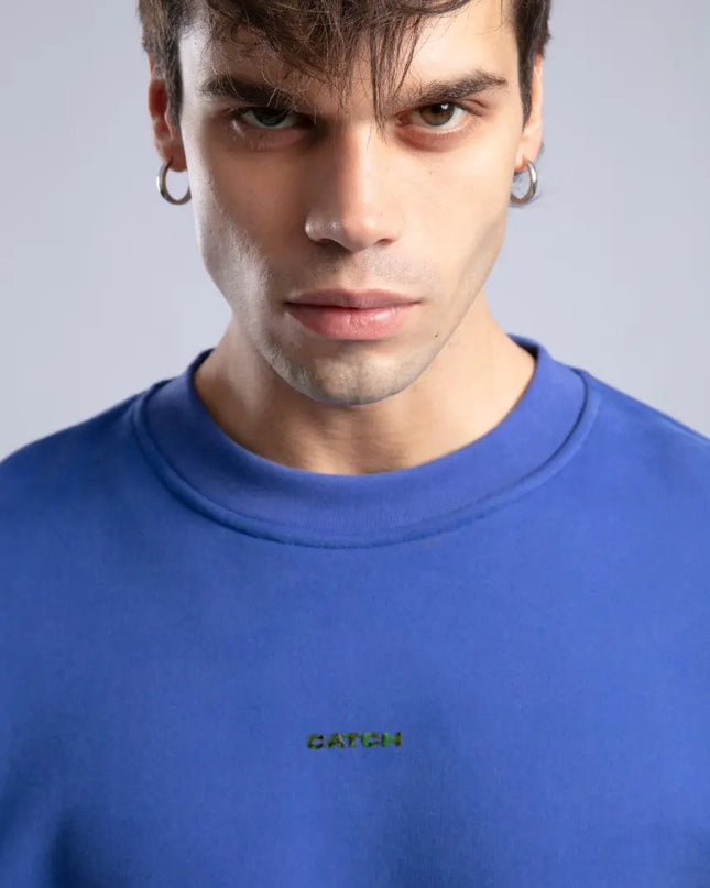 Minimalist Oversized Crewneck Sweatshirt - CATCH Logo Pullover Withinblack