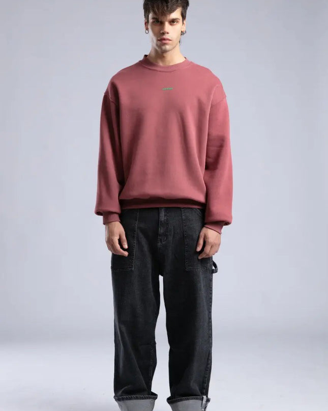 Minimalist Oversized Crewneck Sweatshirt - CATCH Logo Pullover Withinblack