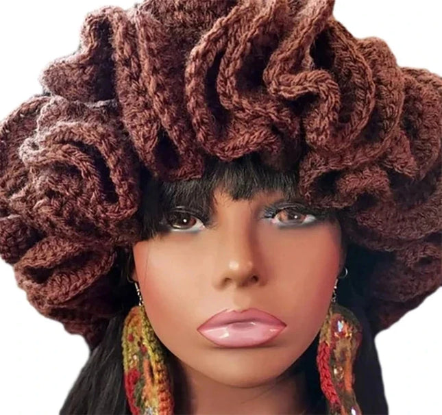 Ruffled Handmade Knit Bucket Hat Dash-4u