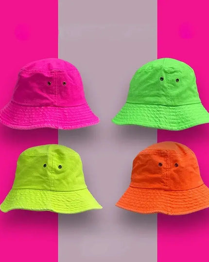 Fluorescent Bucket Summer Hat Dash-4u