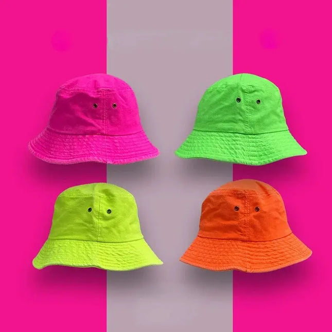 Fluorescent Bucket Summer Hat Dash-4u