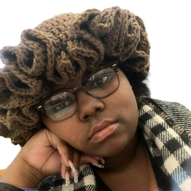 Ruffled Handmade Knit Bucket Hat Dash-4u