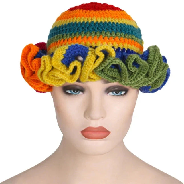 Ruffled Handmade Knit Bucket Hat Dash-4u
