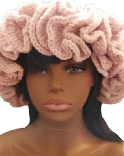 Ruffled Handmade Knit Bucket Hat Dash-4u