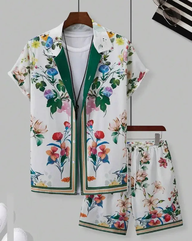 Hawaiian resort wear men beach shorts set Dash-4u