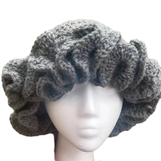 Ruffled Handmade Knit Bucket Hat Dash-4u