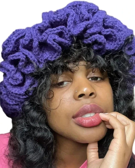 Ruffled Handmade Knit Bucket Hat Dash-4u