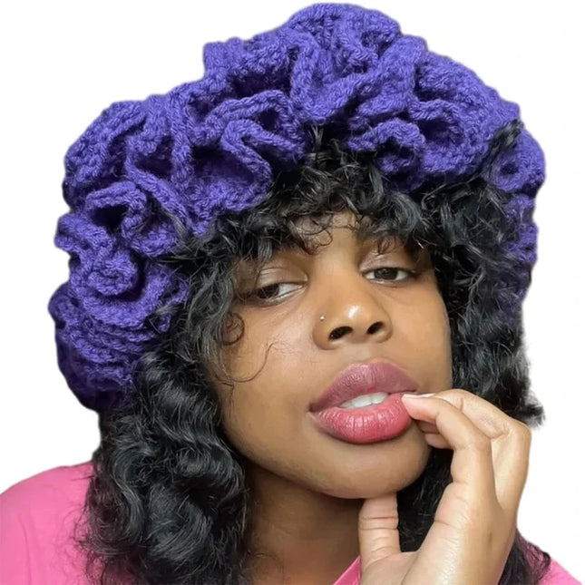 Ruffled Handmade Knit Bucket Hat Dash-4u