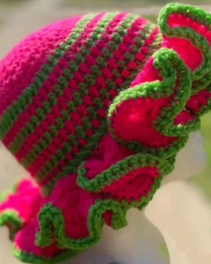 Ruffled Handmade Knit Bucket Hat Dash-4u