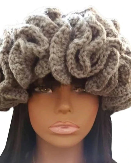 Ruffled Handmade Knit Bucket Hat Dash-4u
