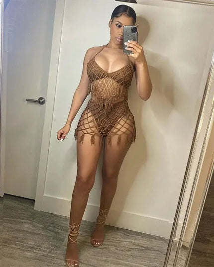 Adogirl Summer Beach  Crochet two piece swimsuit Dash-4u