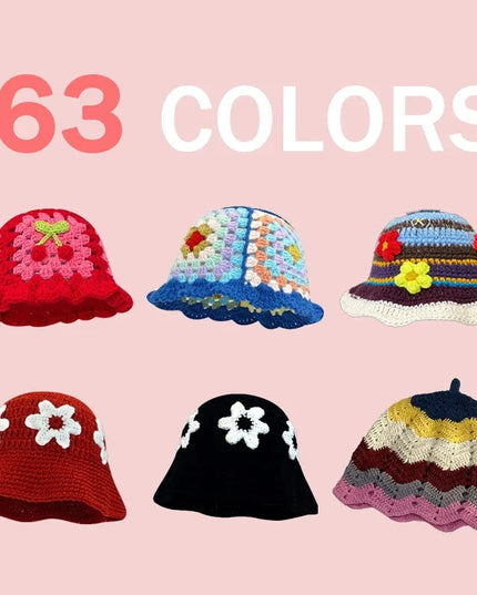 Handmade Knitted Bucket  Hat Dash-4u