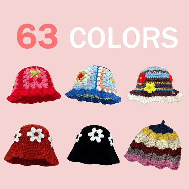 Handmade Knitted Bucket  Hat Dash-4u