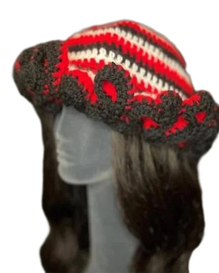 Ruffled Handmade Knit Bucket Hat Dash-4u