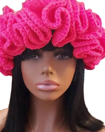 Ruffled Handmade Knit Bucket Hat Dash-4u