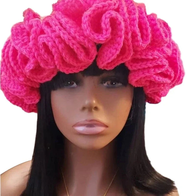 Ruffled Handmade Knit Bucket Hat Dash-4u