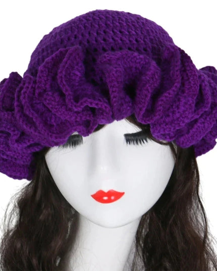 Ruffled Handmade Knit Bucket Hat Dash-4u