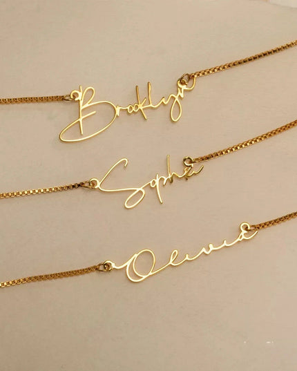 Personalized Gold Name Necklace Dash-4u