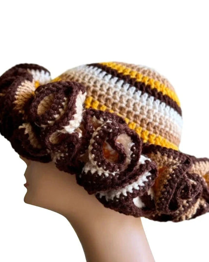Ruffled Handmade Knit Bucket Hat Dash-4u