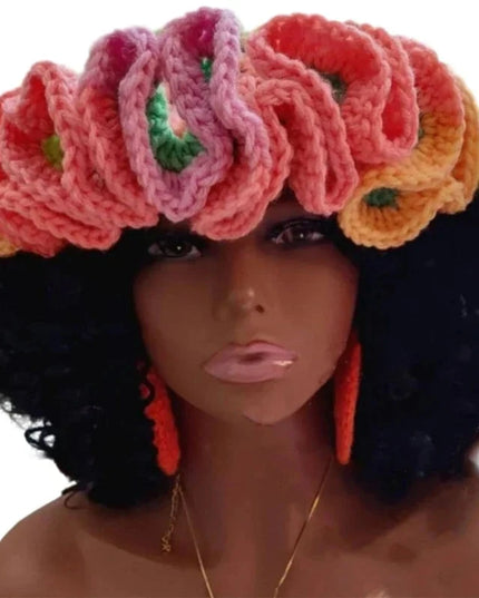 Ruffled Handmade Knit Bucket Hat Dash-4u