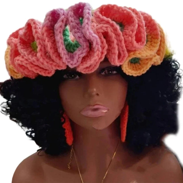 Ruffled Handmade Knit Bucket Hat Dash-4u