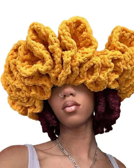 Ruffled Handmade Knit Bucket Hat Dash-4u