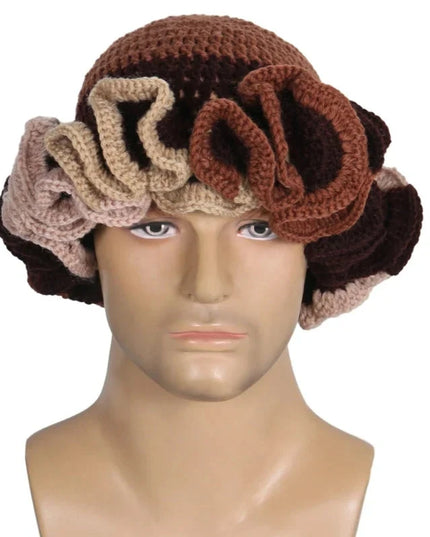 Ruffled Handmade Knit Bucket Hat Dash-4u
