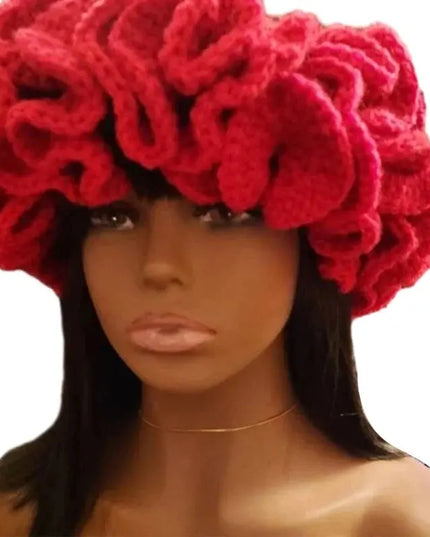 Ruffled Handmade Knit Bucket Hat Dash-4u