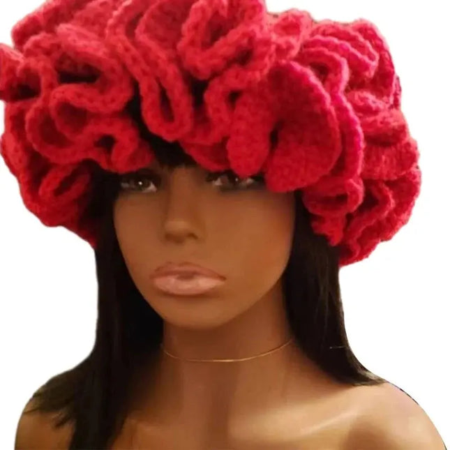 Ruffled Handmade Knit Bucket Hat Dash-4u
