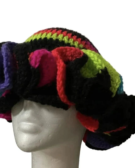 Ruffled Handmade Knit Bucket Hat Dash-4u