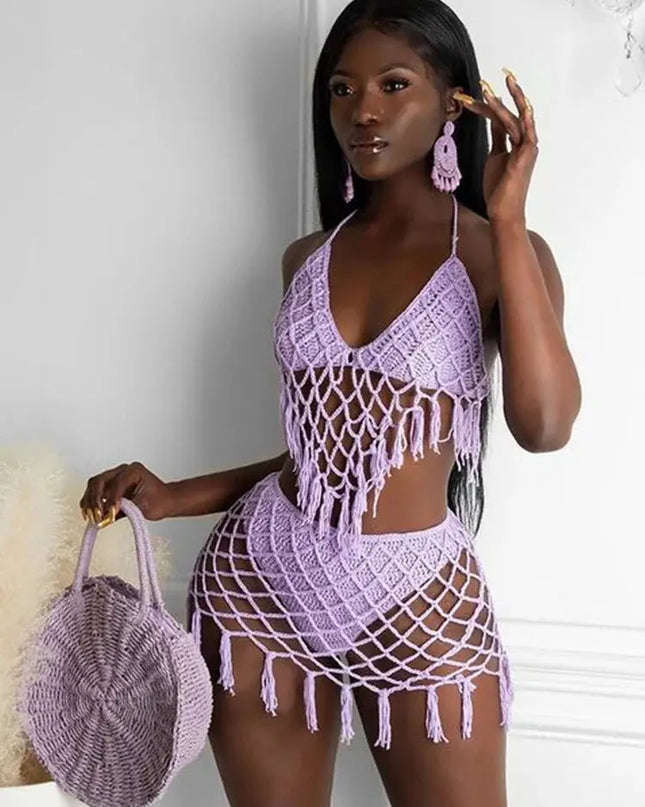 Adogirl Summer Beach  Crochet two piece swimsuit Dash-4u