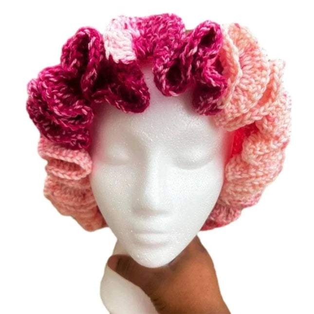 Ruffled Handmade Knit Bucket Hat Dash-4u