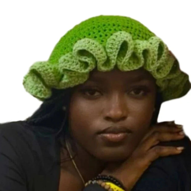Ruffled Handmade Knit Bucket Hat Dash-4u