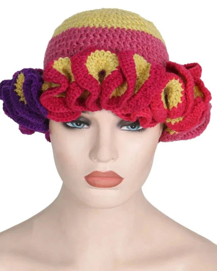 Ruffled Handmade Knit Bucket Hat Dash-4u