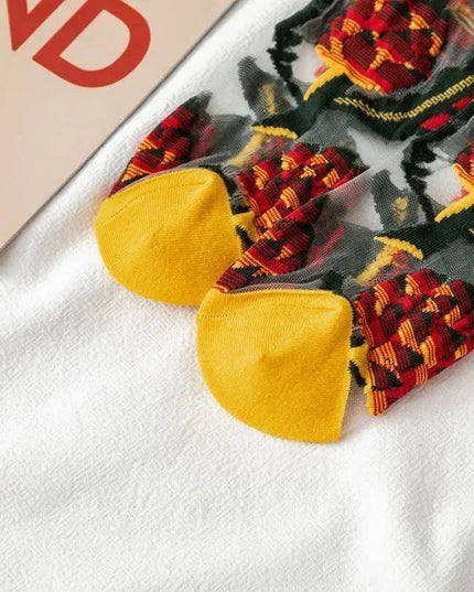 BotaniBabe Sheer Bloom Socks – Embroidered Crystal Silk Socks Dash-4u