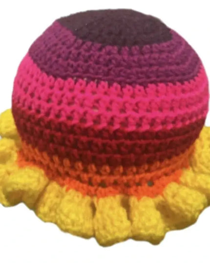 Ruffled Handmade Knit Bucket Hat Dash-4u