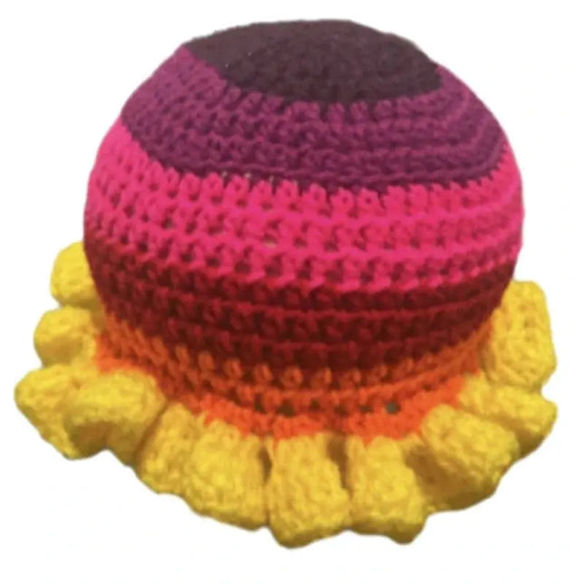 Ruffled Handmade Knit Bucket Hat Dash-4u