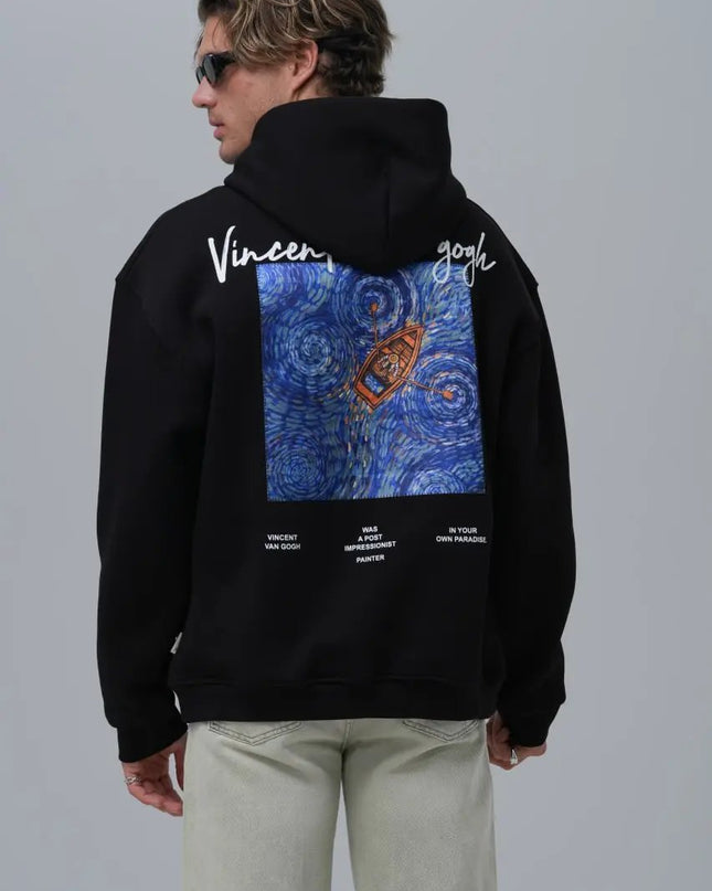 Van Gogh "Starry Night" Graphic Hoodie Withinblack